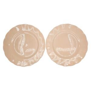 Grindley Peach Petal‎ Pink Dinner Plates 2 Vintage Wavy Rim English China 5-5